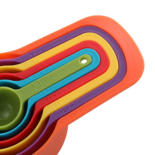 KolorFish 6 Piece Measuring Cups and Spoons Set, Colored Kitchen Measure Tools, Durable Nesting Cups and Spoons for Dry and Liquid, Dishwasher Safe - Image 3