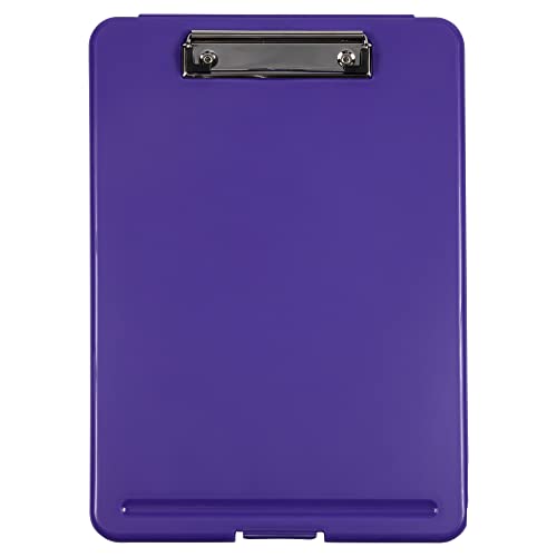 JAM PAPER Plastic Storage Clipboards with Metal Clip Letter Size 9 x 13 Storage Compartment Violet Purple Clip Board Sold Individually - Image 3