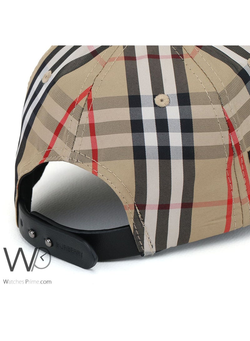 BURBERRY Burberry Baseball Cap Beige Black Motif Icon Stripe Cotton Hat - Image 3