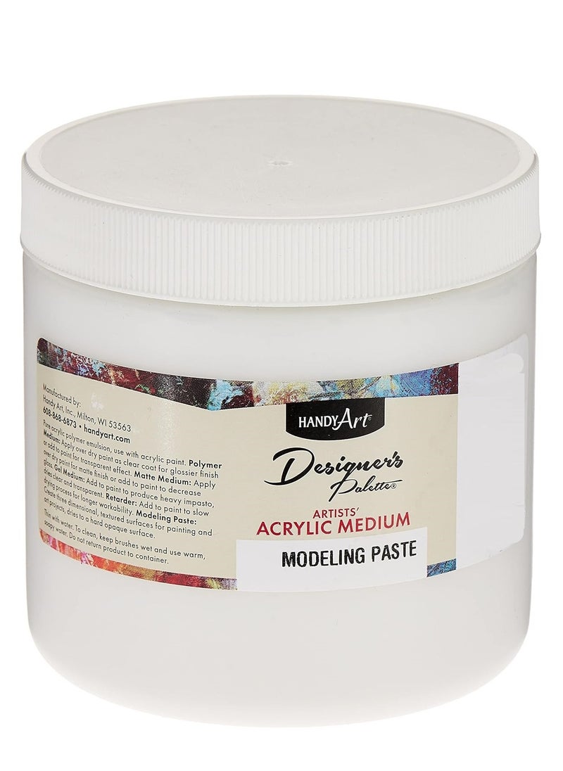 Handy Art - Handy Art Designer's Palette Artist Acrylic Modeling Paste Medium 131-175 16 Fl Oz Pack of 1 - Image 1