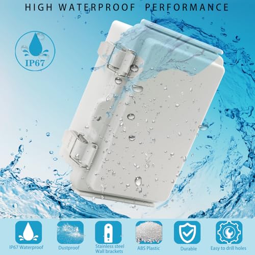 YETLEBOX Waterproof Electrical Box Junction Box Weatherproof IP67 ABS Plastic Enclosure Switch Router Project Box Electronics Enclosure with Mounting Plate Wall Bracket Grey 5.9"x3.9"x2.8" - Image 2