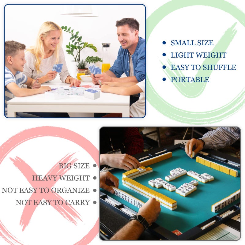 Civaner Mahjong Playing Cards Chinese Mahjong 2025 American Games Large Print Handheld Poker Mahjong Cards with 4 Dices Home Table Game - Image 4