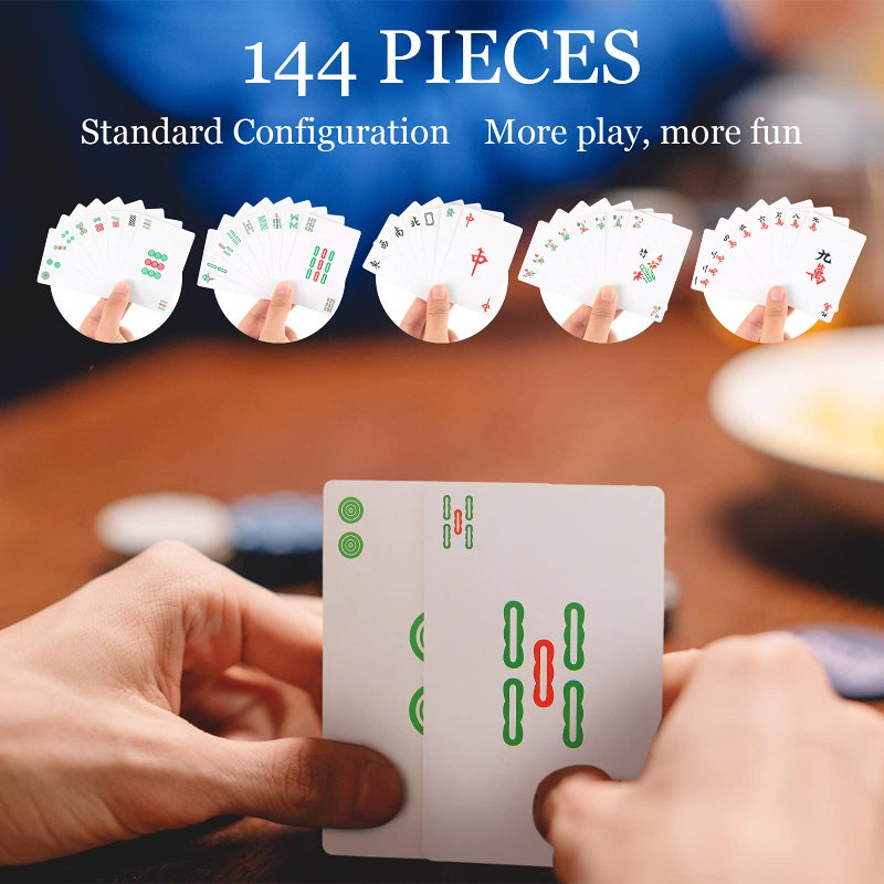 Civaner Mahjong Playing Cards Chinese Mahjong 2025 American Games Large Print Handheld Poker Mahjong Cards with 4 Dices Home Table Game - Image 3