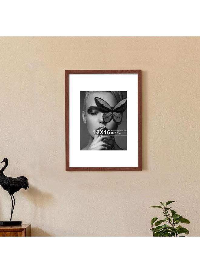 Art Street Synthetic Document Large Size Wall Photo Frame, Big Frames For Wall Artwork, Certificates, Picture & Photographs Home Decor(12x16 Inch, Matted To: 8x10 Inch, Brown) - Image 1