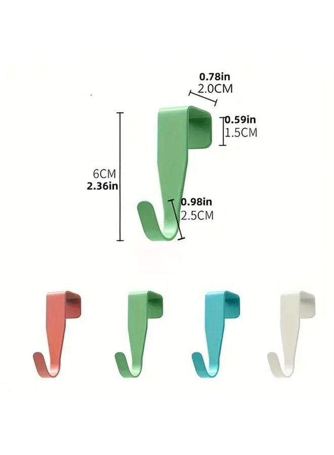 2 Pcs Green Over The Door Hooks Easy Install Metal Storage Hangers For Kitchen Office - Image 4