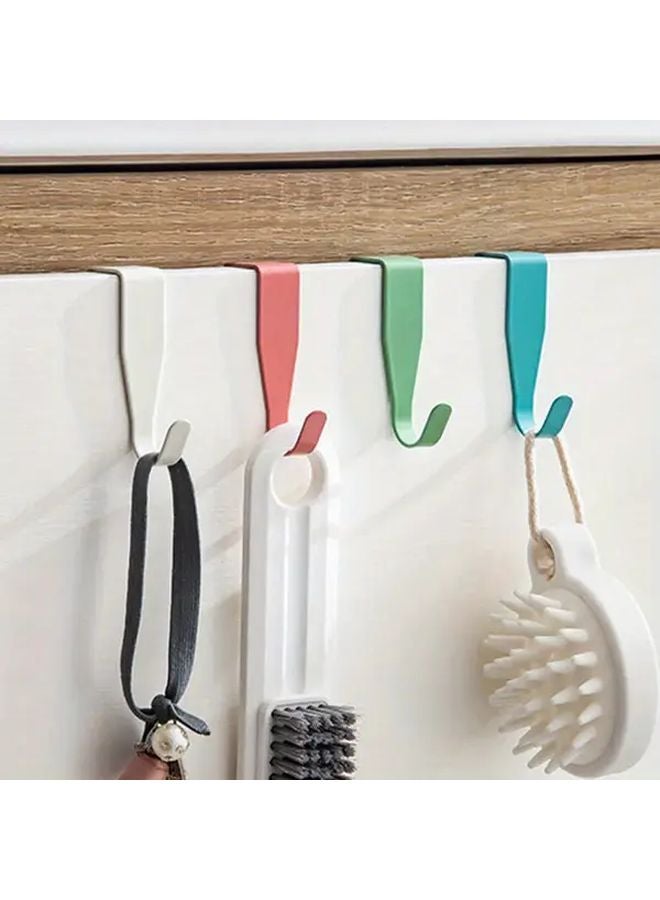 2 Pcs Green Over The Door Hooks Easy Install Metal Storage Hangers For Kitchen Office - Image 3