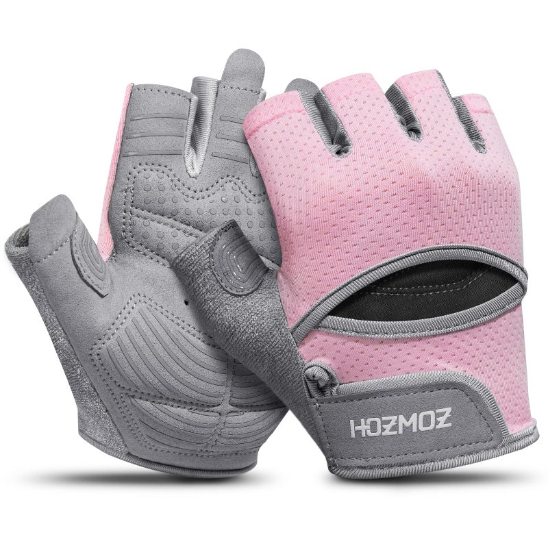 HOZMOZ Ventilated Weight Lifting Gloves, Thick Padded Workout Gym Gloves with Full Palm Protection & Grip & Shock Absorption for Women & Men's Fitness Exercise Training - Image 1