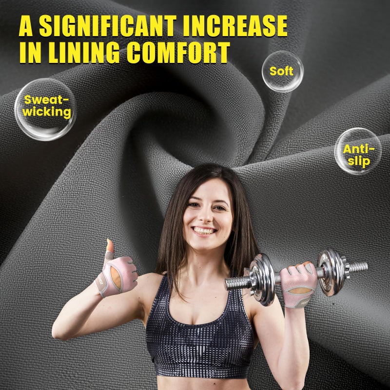 HOZMOZ Ventilated Weight Lifting Gloves, Thick Padded Workout Gym Gloves with Full Palm Protection & Grip & Shock Absorption for Women & Men's Fitness Exercise Training - Image 5
