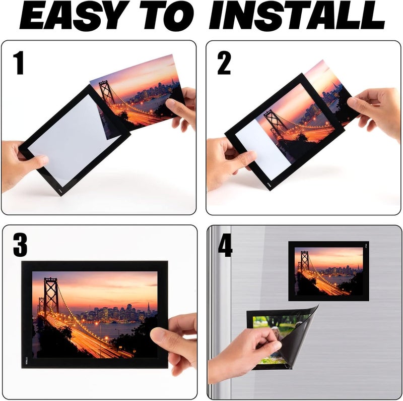 STTMGN Magnetic Picture Frames with Black Border(5"X7",10 Pack),Magnet Photo Pockets/Holder, Decorations for Home/Office/School/Classroom/Party/Lockers/Fridge - Image 4