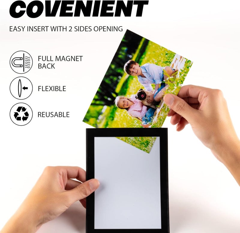 STTMGN Magnetic Picture Frames with Black Border(5"X7",10 Pack),Magnet Photo Pockets/Holder, Decorations for Home/Office/School/Classroom/Party/Lockers/Fridge - Image 3