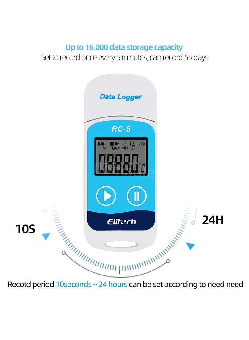 Elitech Mini LCD Display USB High Accuracy Temperature Data Logger / Recorder, 32000 Points Record  - Image 4