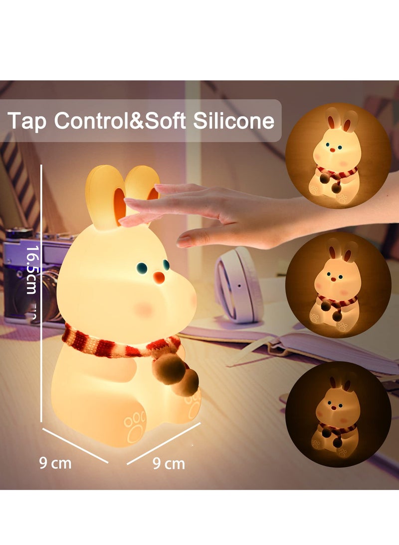 Excefore Bunny Kids Night Light, 7 Color Changing Tap Control Kawaii Lamp with Soft Silicone, Room Decor, USB Rechargeable, Lamp Gifts for Baby, Children, Toddlers, Teen Girls - Image 4