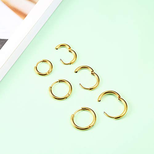 Vishoca Surgical Stainless Steel Hoop Earrings 8mm/10mm/12mm Small Huggie Hoop Earrings for Women and Men - Image 3