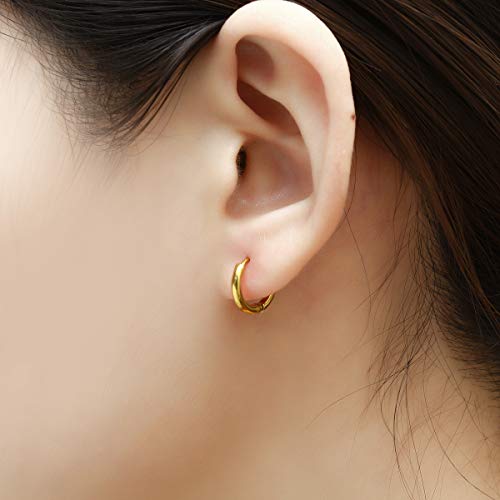 Vishoca Surgical Stainless Steel Hoop Earrings 8mm/10mm/12mm Small Huggie Hoop Earrings for Women and Men - Image 5