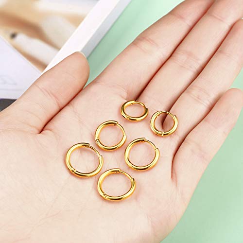 Vishoca Surgical Stainless Steel Hoop Earrings 8mm/10mm/12mm Small Huggie Hoop Earrings for Women and Men - Image 4