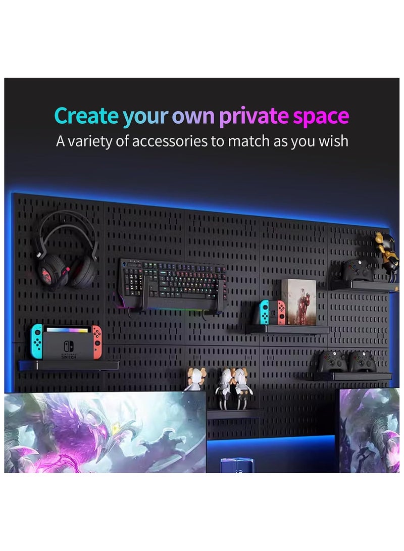 Pegboard Wall Mount Display Pegboard Combination Kit for Living Room Gaming Room,Pegboard Hanging for Wall Organizer Pegboard Holder for Organizing (black) - Image 2