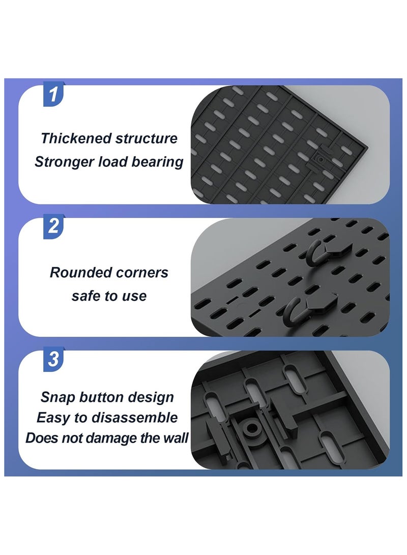 Pegboard Wall Mount Display Pegboard Combination Kit for Living Room Gaming Room,Pegboard Hanging for Wall Organizer Pegboard Holder for Organizing (black) - Image 5