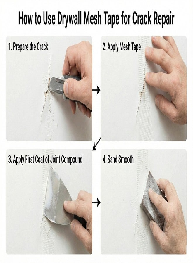 Mario Drywall Joint Tape 48mm (2 Inch) x 50M | Heavy-Duty Self-Adhesive Fiber Mesh Tape for Drywall Crack Repair, Gap Covering & Joint Sealing | Fiberglass Wall Repair Tape for Strong, Seamless Finish - Image 2