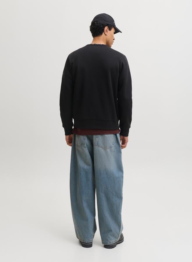 JACK & JONES Black Pullover Round Neck Sweatshirt - Image 5