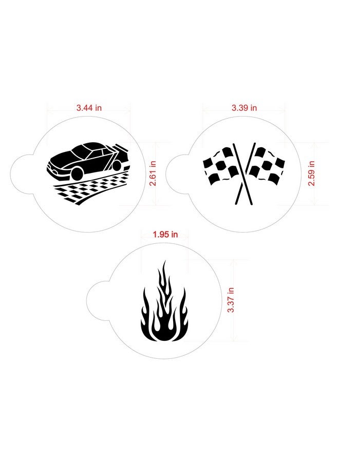 ديزاينر ستينسلز مجموعة قوالب بسكويت سباق السيارات من تصميم Designer Stencils - Image 5