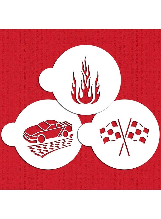 ديزاينر ستينسلز مجموعة قوالب بسكويت سباق السيارات من تصميم Designer Stencils - Image 2