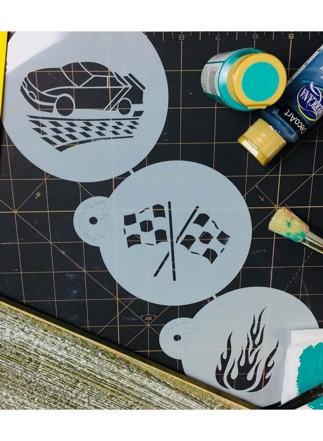 ديزاينر ستينسلز مجموعة قوالب بسكويت سباق السيارات من تصميم Designer Stencils - Image 4