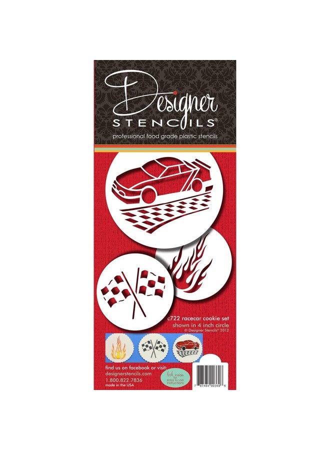 ديزاينر ستينسلز مجموعة قوالب بسكويت سباق السيارات من تصميم Designer Stencils - Image 1
