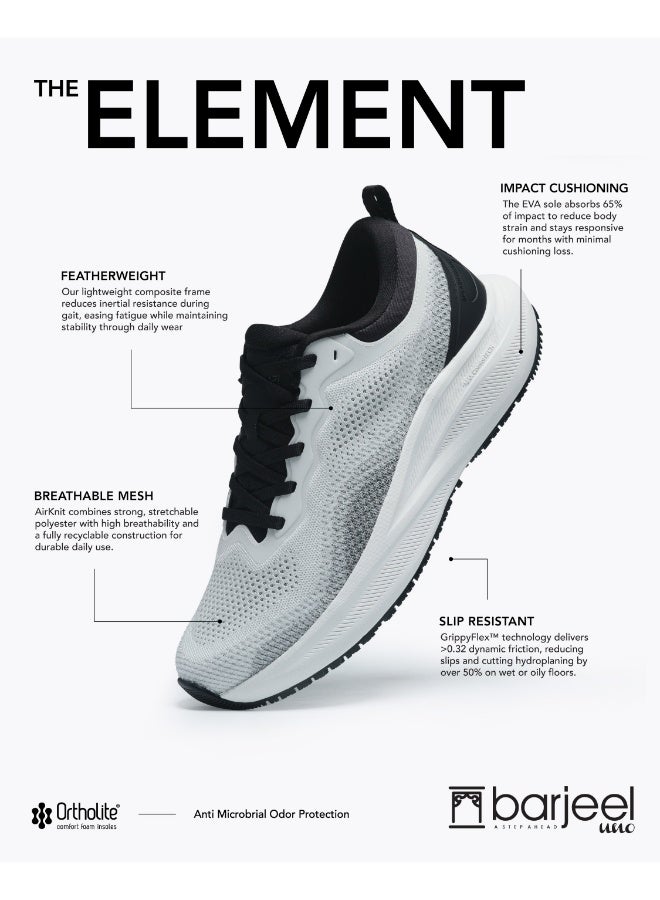 barjeel uno 008-3759 Barjeel Uno Mens Casual Laceup Shoes 689-005 White - Image 5