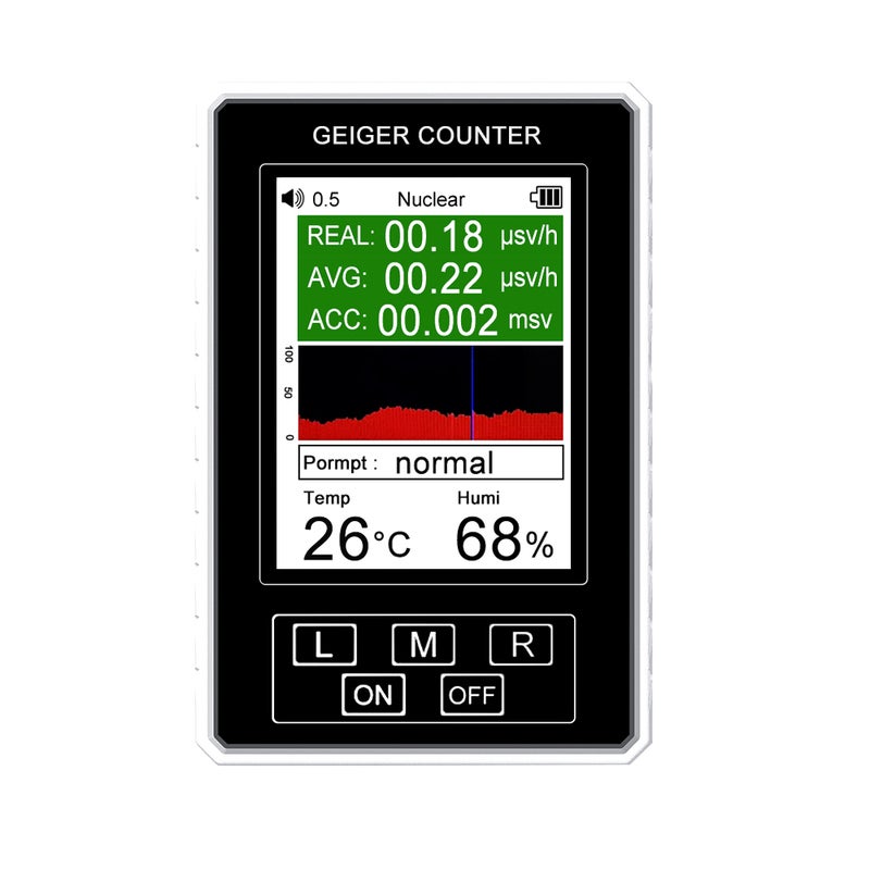 Handheld Portable Nuclear Radiation Electromagnetic Radiation Detector Household Laboratory Hospital Multi-function Marble Radioactive Geiger Counter Digital Large Screen Nuclear Radiation Detector - Image 1