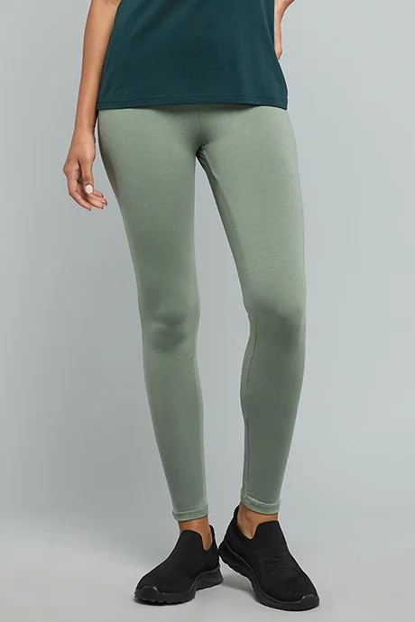 أر أند بي Solid Leggings with Elastic Waist