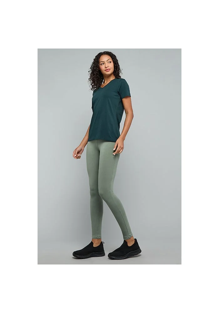 R&b Solid Leggings with Elastic Waist