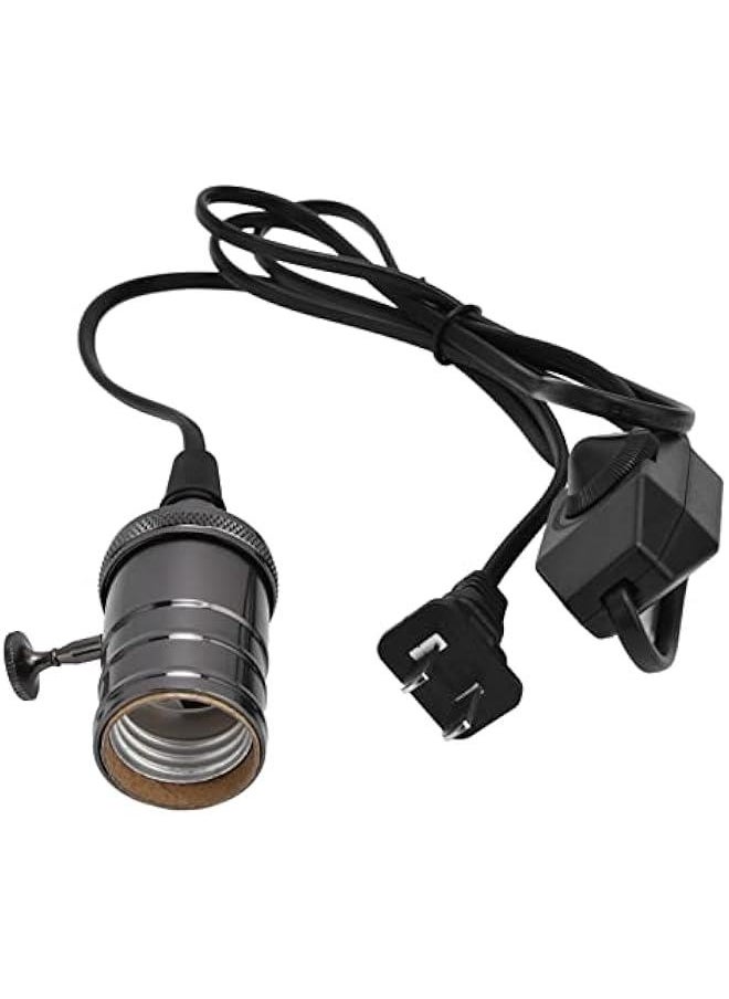 Generic - Vintage Bulb Cord Edison Socket lamp Plug Pendant Light with Dimmer , E27/E26 Ceiling Cord Lamp Kits Practical Retro sty1e Lighting Equipment for Base Bulbs with Plug Switch US Plug 110V240V (Black) - Image 1
