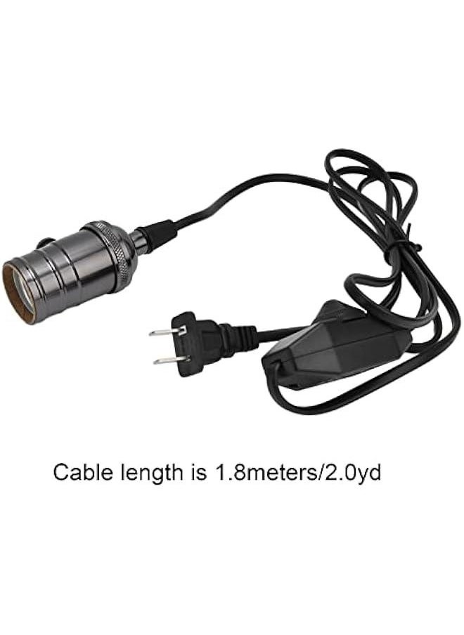 Generic - Vintage Bulb Cord Edison Socket lamp Plug Pendant Light with Dimmer , E27/E26 Ceiling Cord Lamp Kits Practical Retro sty1e Lighting Equipment for Base Bulbs with Plug Switch US Plug 110V240V (Black) - Image 1