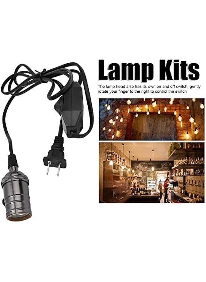 Generic - Vintage Bulb Cord Edison Socket lamp Plug Pendant Light with Dimmer , E27/E26 Ceiling Cord Lamp Kits Practical Retro sty1e Lighting Equipment for Base Bulbs with Plug Switch US Plug 110V240V (Black) - Image 1