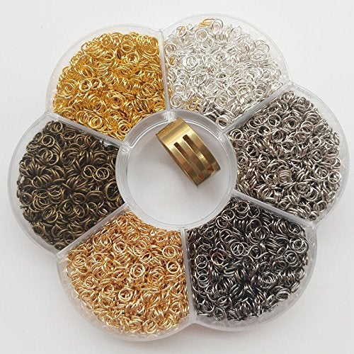 Chenkou Craft 1 Box 6 Colors 5000pcs Open Jump Ring & Ring Jewelry Keychain Making 4mm with 1 pc Jump Ring Open/Close Tool and 1 pc Clear Box (4mm) - Image 5