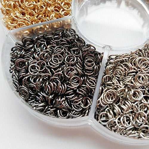 Chenkou Craft 1 Box 6 Colors 5000pcs Open Jump Ring & Ring Jewelry Keychain Making 4mm with 1 pc Jump Ring Open/Close Tool and 1 pc Clear Box (4mm) - Image 3