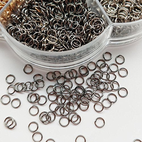 Chenkou Craft 1 Box 6 Colors 5000pcs Open Jump Ring & Ring Jewelry Keychain Making 4mm with 1 pc Jump Ring Open/Close Tool and 1 pc Clear Box (4mm) - Image 2