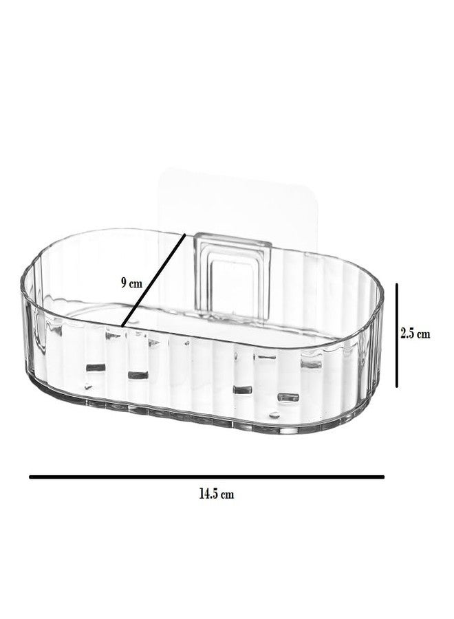 Krizkey® 1 Pc's Soap Holder for Bathroom/soap case/self-Adhesive soap Holder/soap Stand for Bathroom/Self Draining Transparent Acrylic Soap Dish Holder Drill- Free (Pack of 1) - Image 2