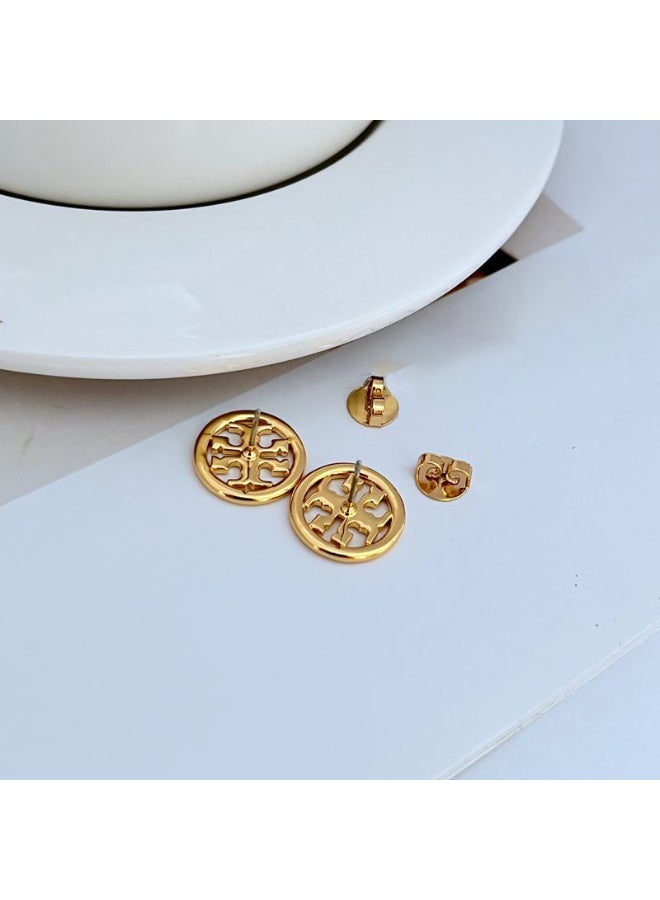 Burch Tory  Women's Lacquered Raised Logo Stud Earrings - Image 3