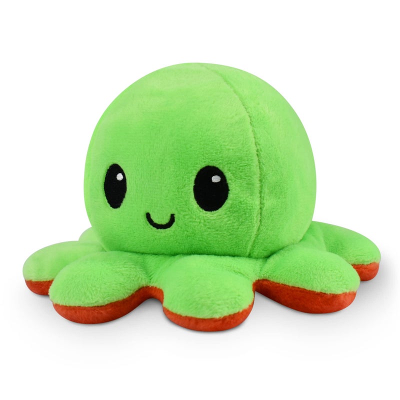 TeeTurtle - The Original Reversible Octopus Plushie - Red + Green - Cute Sensory Fidget Stuffed Animals That Show Your Mood, 4 inch - Image 2