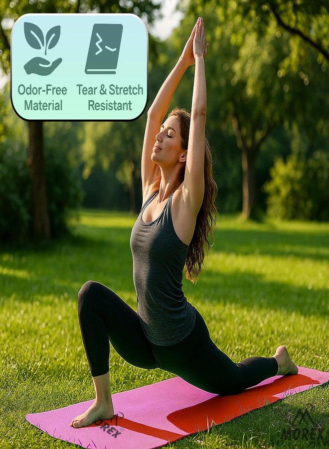 MOVEX Morex Yoga Mats for Women & Men - Premium Anti-Slip Exercise Mat for Home Workouts, Gym, Pilates, Yoga & Meditation | Non-Toxic, Eco-Friendly Workout Mat for Kids, Adults & Beginners (Pink, 4mm) - Image 4