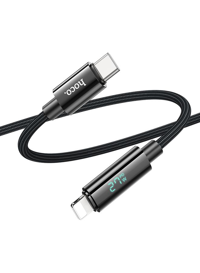 hoco U125 Benefit 1.2m Type-C to 8 Pin PD Fast Charging Data Cable with Display(Black) - Image 3