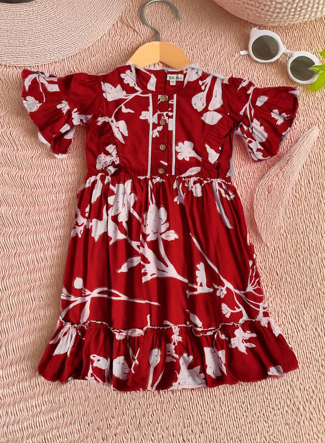 بيلا مودا فستان كشكش بنقشة الزهور - Image 1