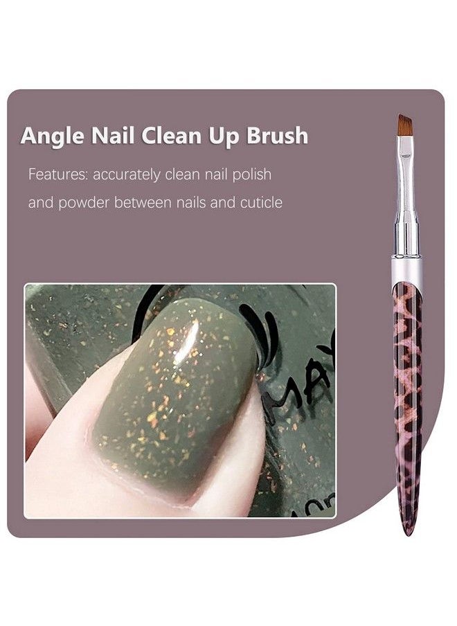 DANNEASY - 2Pcs Nail Clean Up Brush Nail Polish Remover Brush Nail Art Brush Set Nail Design Brushes Acrylic Nail Brush For Cleaning Nail Polish Nail Art Tools - Image 1