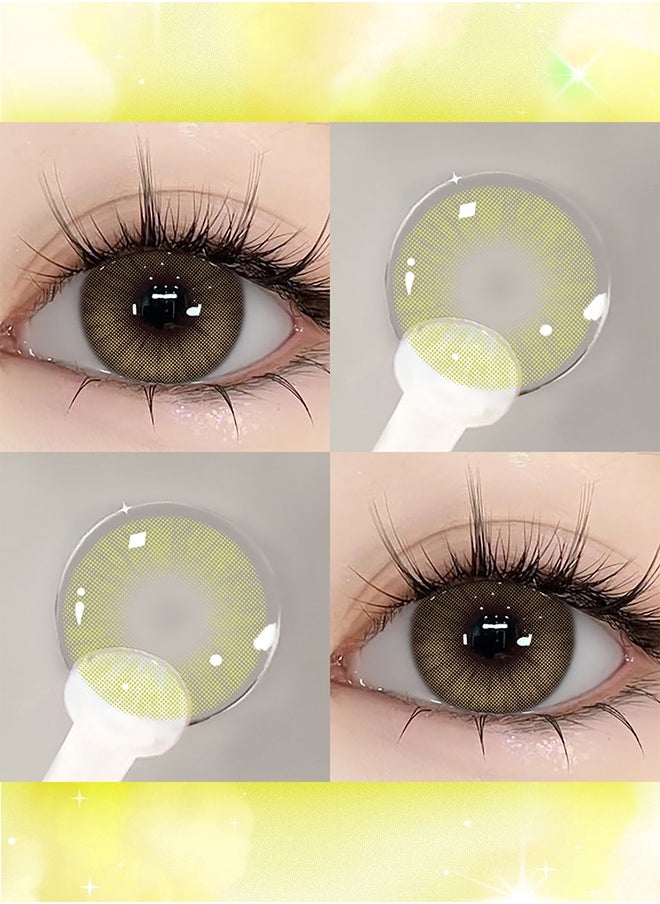 UYAAI Natural Green Contacts Yearly Colored Contact Lenses, Unisex Cosmetic Contact Lenses, Natural Fashion Lenses, With Case  - Image 3
