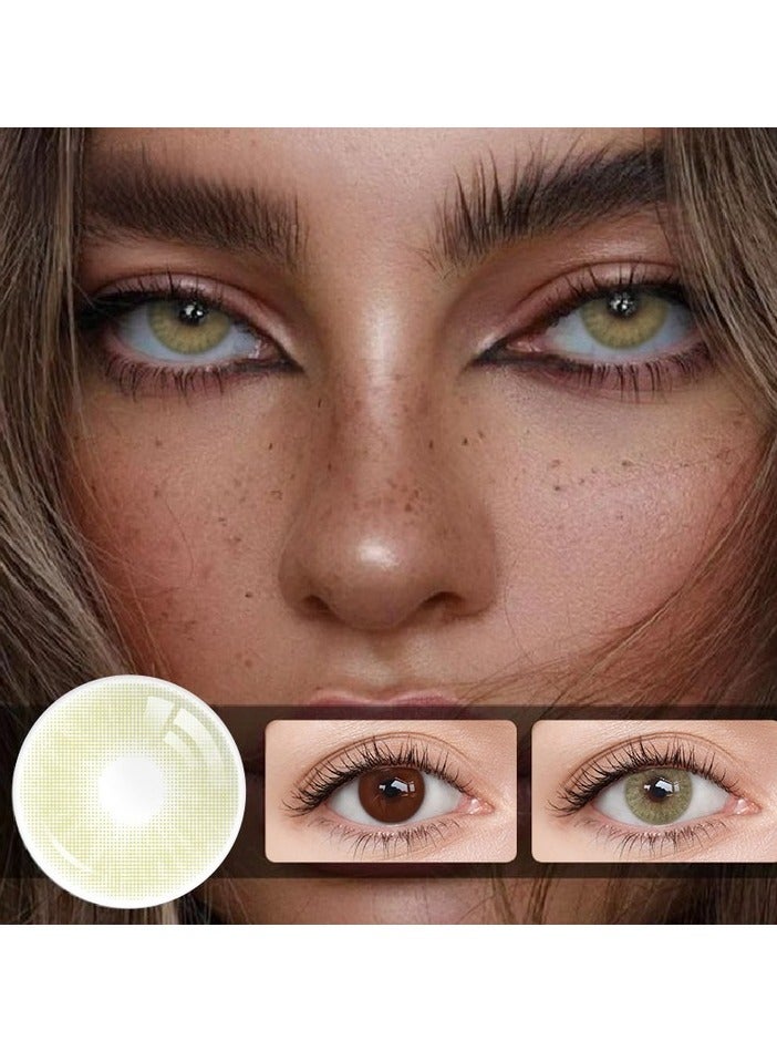 UYAAI Natural Green Contacts Yearly Colored Contact Lenses, Unisex Cosmetic Contact Lenses, Natural Fashion Lenses, With Case - Image 3