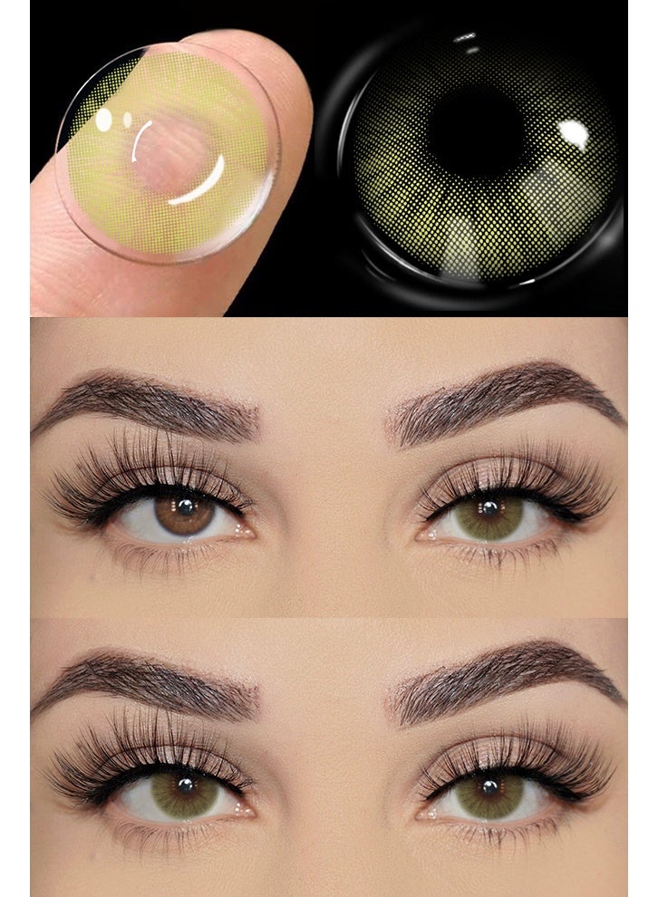 UYAAI Natural Green Contacts Yearly Colored Contact Lenses, Unisex Cosmetic Contact Lenses, Natural Fashion Lenses, With Case - Image 4