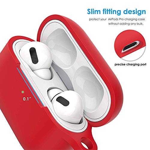 OJOS Elastomers Case with Keychain for EarPods Pro, Red - Image 3