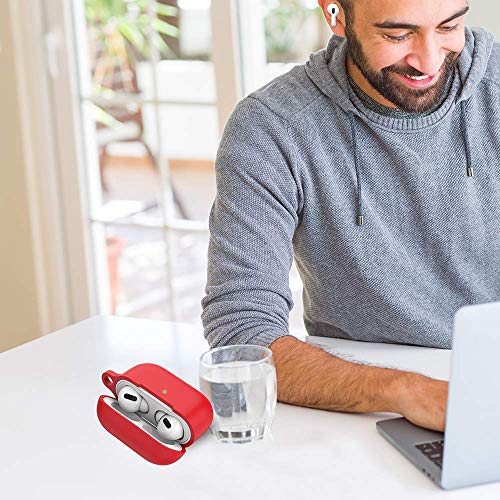 OJOS Elastomers Case with Keychain for EarPods Pro, Red - Image 5