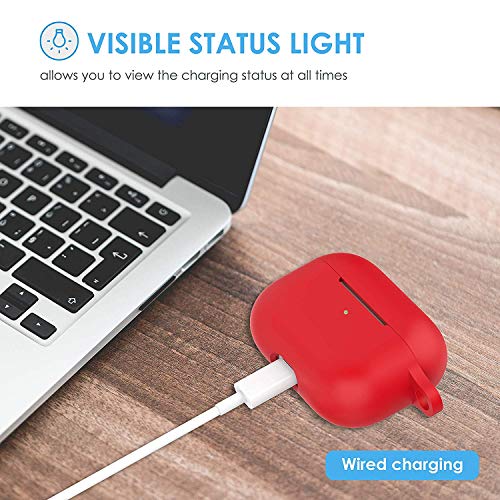 OJOS Elastomers Case with Keychain for EarPods Pro, Red - Image 2